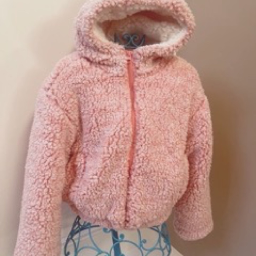 Plush Pink Oversized girls Sweater